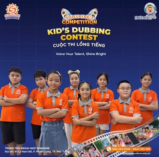 Nhóm học viên Sunshine Edu trong hoạt động lồng tiếng tiếng Anh